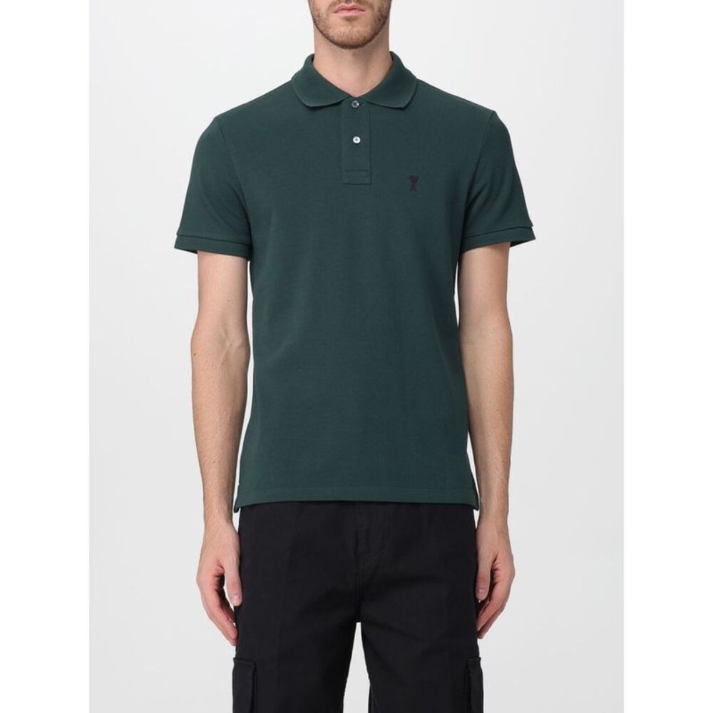 Ami Paris Men Ami Paris Cotton Short-Sleeved Polo Shirt With Embroidered Logo